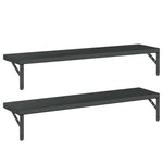 Wall Shelves 2 pcs 100x23.5 cm Black Stainless Steel 3214513