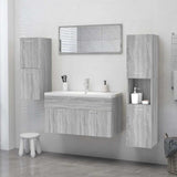 Bathroom Cabinet Grey Sonoma 30x30x130 cm Engineered Wood 815640