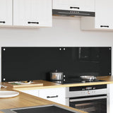 Kitchen Backsplash 2 pcs Black 80 x 40 cm Tempered Glass 3415545