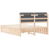 Bed Frame with Upholstered Headboard Dark Grey 140 x 190 cm 3398200