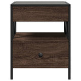 Coffee Table with Infinity LED Brown Oak 40x40x51 cm 847721