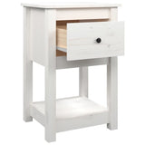 Bedside Cabinet White 40x35x61.5 cm Solid Wood Pine 821731