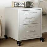 ZNTS Bedside Cabinet White 36x39x43.5 cm Steel 846636