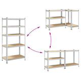 5-Layer Heavy-duty Shelf Silver Steel&Engineered Wood 4016958