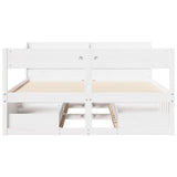 Bed Frame without Mattress White 135x190 cm Double Solid Wood Pine 3307138