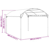 Gazebo 4 x 3 x 2.6 m Green Polyester and Steel 42030529