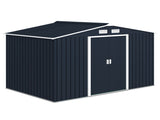 9 x 6ft Metal Bicycle Shed, Outdoor Storage Tool House with Ventilation Slots, Foundation Kit and T3398P377668