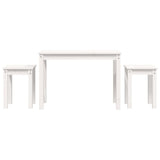 Nesting Tables 3 pcs White Solid Wood Pine 824979