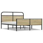 Metal Bed Frame without Mattress Sonoma Oak 160x200 cm 3318694