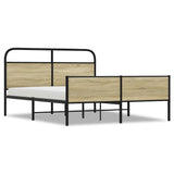 Metal Bed Frame without Mattress Sonoma Oak 160x200 cm 3318694