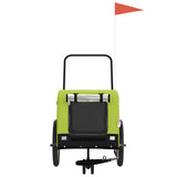 Pet Bike Trailer Green and Black Oxford Fabric and Iron 94025