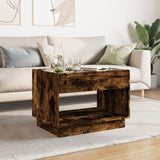 Coffee Table with Infinity LED Smoked Oak 70x50x50 cm 847662