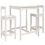 3 Piece Garden Bar Set White Solid Wood Pine 3154736