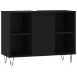 ZNTS 3 Piece Bathroom Furniture Set Black Engineered Wood 3190300