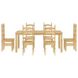 7 Piece Dining Set Panama Solid Wood Pine 3345212