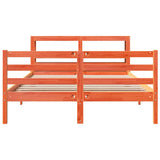 Bed Frame without Mattress Wax Brown 135x190 cm Double Solid Wood Pine 3305839