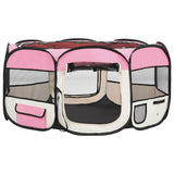 171012 Foldable Dog Playpen with Carrying Bag Pink 145x145x61 cm