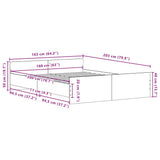 Bed Frame without Mattress Black Oak 160x200 cm Engineered Wood 3329321