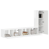 TV Cabinet Set 3 pcs High Gloss White Engineered Wood 3408992
