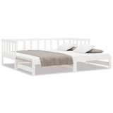 Day Bed with Trundle without Mattress White 90x190 cm Single Solid Wood 836163