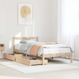 ZNTS Bed Frame without Mattress 75x190 cm Small Single Solid Wood Pine 3301620