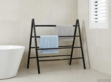 Double-Sided Blanket Ladder Black 90 x 50 x 100 cm Bamboo 42027171
