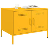 ZNTS Coffee Table Mustard Yellow 68x50x50.5 cm Steel 843033