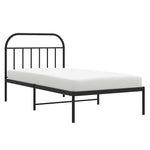 Metal Bed Frame without Mattress with Headboard Black 100x190cm 353629