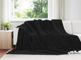 Throw Blanket Black 240 x 270 cm Fleece 42016996