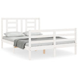 Bed Frame without Mattress White 140x190 cm Solid Wood 3194682