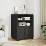 Rolling Cabinet Black 60x48x81 cm Engineered Wood 853165