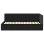 Corner Bed Frame with Headboard Black 100 x 200 cm Velvet 42016322