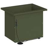Garden Planter with LED Olive Green 30 x 40 x 30 cm Steel 8008076