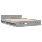Bed Frame with Drawers without Mattress Concrete Grey 140x190 cm 3280765