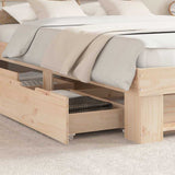 Bed Frame with Headboard Brown 150 x 200 cm Solid Pine Wood 3382271