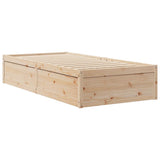 Bed Frame without Mattress 75x190 cm Small Single Solid Wood Pine 846846