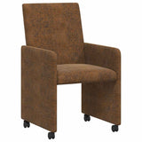 Dining Chairs with Wheels 2 pcs Brown 57 x 66 x 94 cm 42017825
