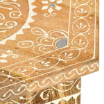 ZNTS Hand-painted Side Table 38x33x42 cm Solid Mango Wood 285880