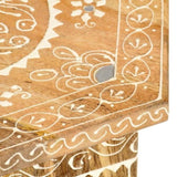 ZNTS Hand-painted Side Table 38x33x42 cm Solid Mango Wood 285880