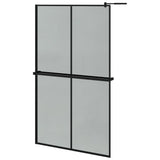 Walk-in Shower Wall with Shelf Black 118x190 cm ESG Glass&Aluminium 3185490
