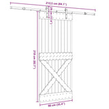 Sliding Door with Hardware Set 90x210 cm Solid Wood Pine 3332757
