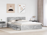 Bed Frame Concrete Grey 160 x 200 cm Engineered Wood 3412167