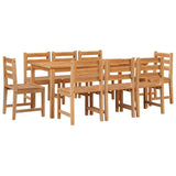 9 Piece Garden Dining Set Solid Wood Teak 3157190