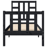 Bed Frame without Mattress Black Small Single Solid Wood Pine 3191935