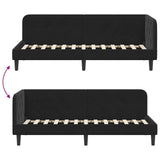 Corner Bed Frame with Headboard Black 80 x 200 cm Velvet 42016591