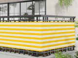 Balcony Screen Yellow and White 100 x 1000 cm Oxford Fabric 42030627