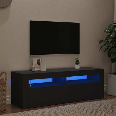 TV Cabinet with LED Lights Black 120x35x40 cm 804311