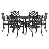Garden Dining Set 7 pcs Black Aluminium 3334697