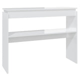 Console Table High Gloss White 102x30x80 cm Engineered Wood 808329