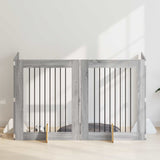 Foldable Dog Gate with Stands 4 pcs Grey Sonoma 321 cm 892046